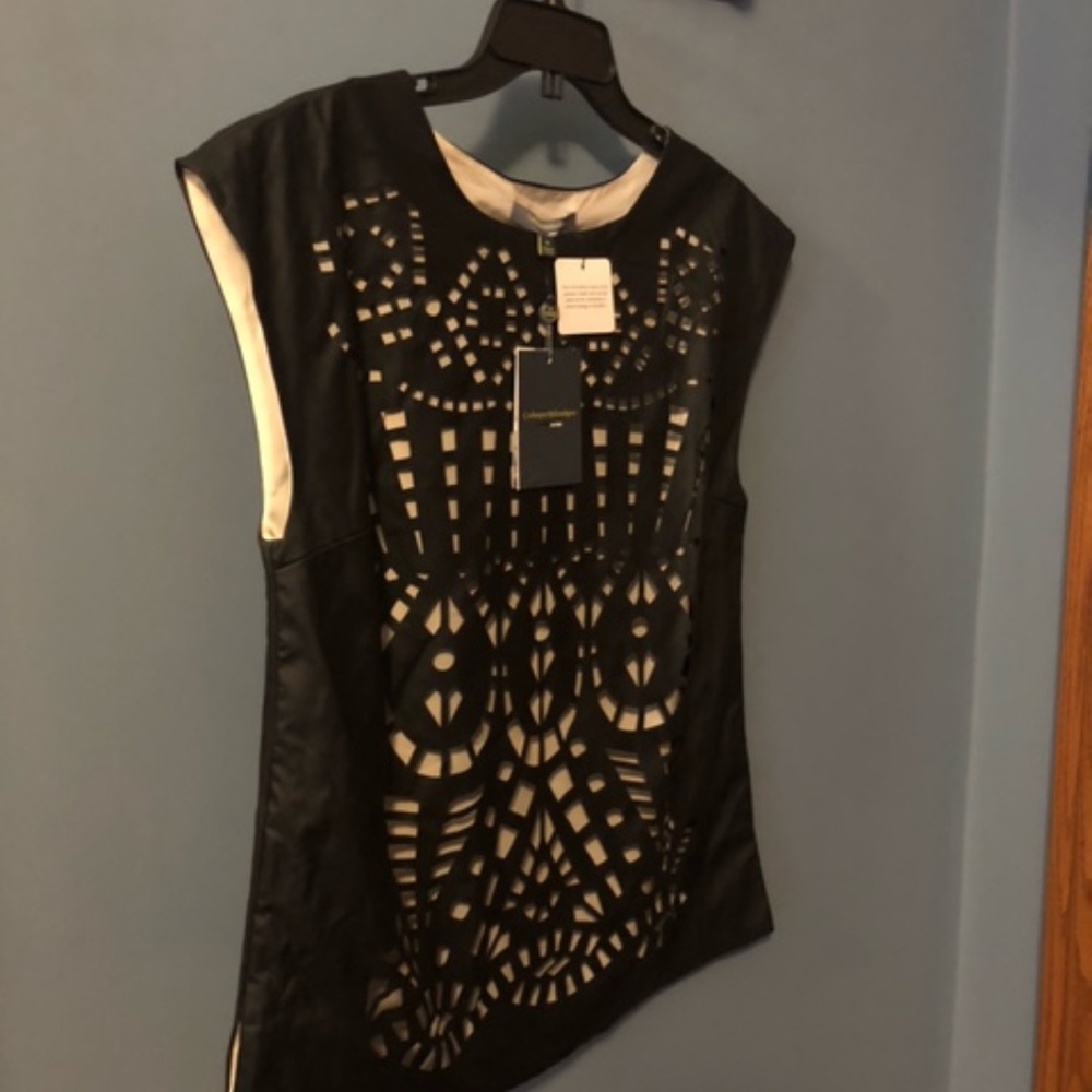 Catherine Malandrino for DesigNation, Leather cutout top, Size M